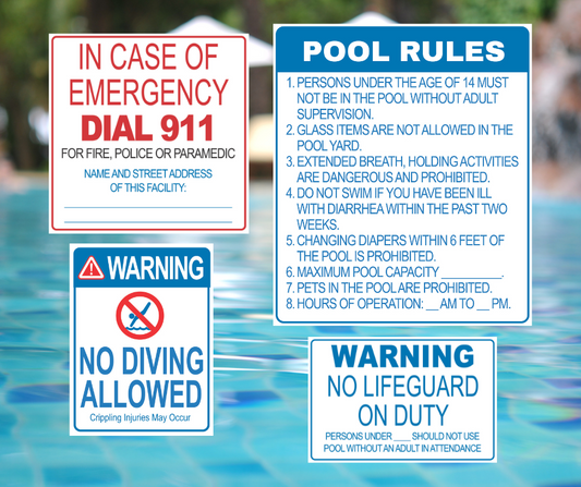 State-Required Pool Sign Kit – Texas Edition