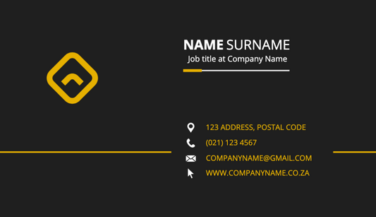 Minimal Black and Yellow Business Card